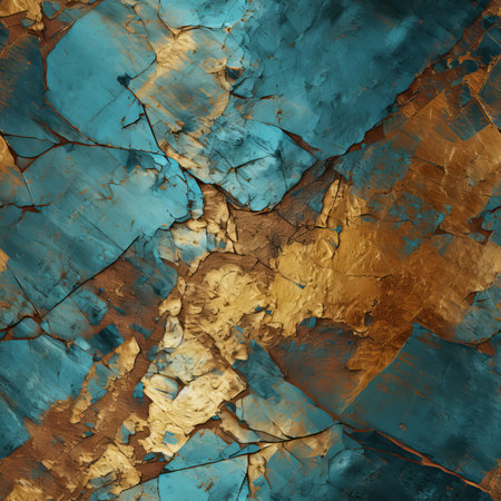 Grunge blue and gold background. Abstract textured background.の素材