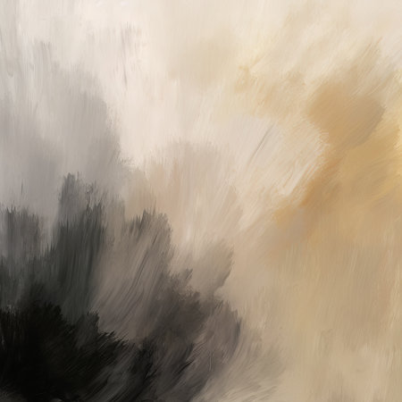 abstract brush strokes painted background in black, beige and brown colorsの素材