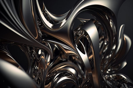 3d illustration of abstract geometric composition, digital art works. Computer generated graphics.の素材