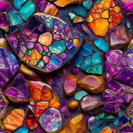 Colorful stones background. Multicolored stones texture. 3d renderingの素材