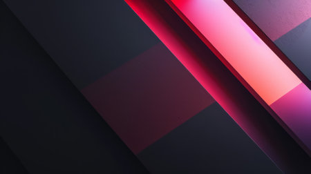 3d rendering. Abstract geometric background with red, pink and blue neon lights.の素材