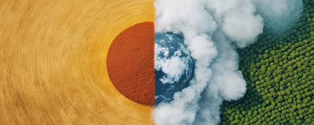 Ecology concept. Planet earth in the shape of a circle.の素材