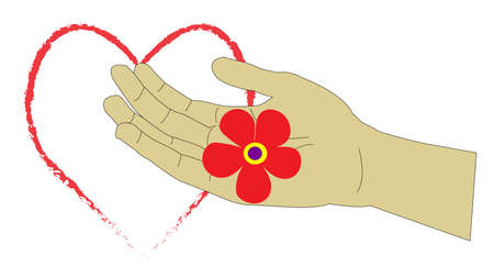 heart and flowerのイラスト素材