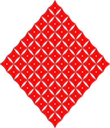 Vector red ornament pattern designed with stripes. Quadrilateral symmetrical pattern with lines on white background.のイラスト素材