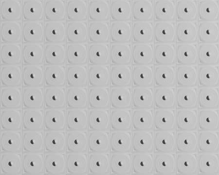 Metallic transparent dots on gray backdrop, gray color geometric pattern texture backgroundの写真素材