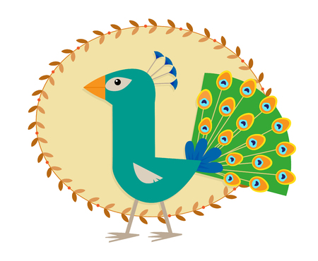 Cartoon Peacock - Cute stylized cartoon peacock.のイラスト素材