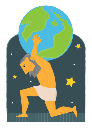 Clip art of Atlas carrying the world on his back. Eps10のイラスト素材