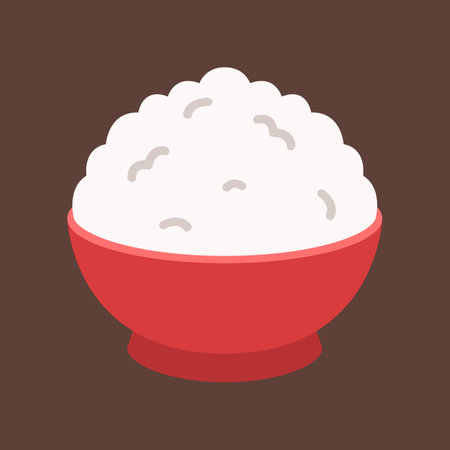 Rice Bowl Icon Sticker Illustrationのイラスト素材