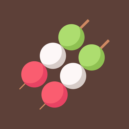 Japanese Dango Icon Sticker Illustrationのイラスト素材