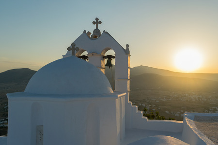 Saint antony church in Paros island against the sun.の写真素材