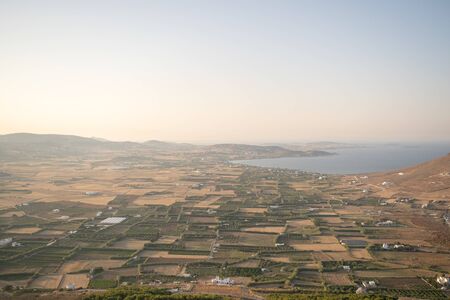 Paros island in Greece aerial view.