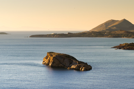 Beautiful rocky sea. View from Sounio in Greece.