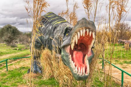 Athens, Greece 17 January 2016. T-rex portrait at the dinosaur park in Greece.のeditorial素材