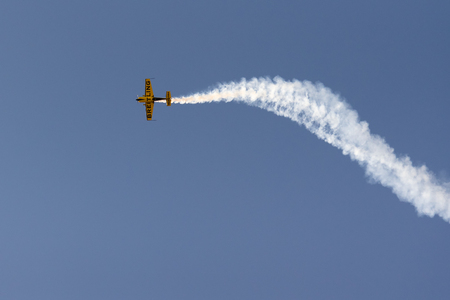 Athens, Greece 13 September 2015. Aerobatics up in the sky at the Athens air week flying show.のeditorial素材