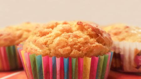 Salty muffins with courgette. A close up look.