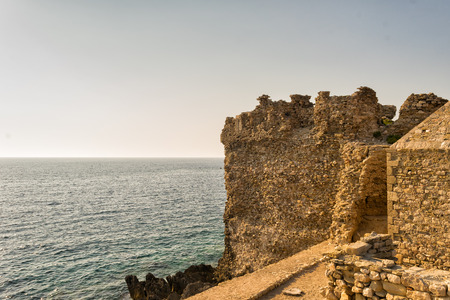 Methoni, Greece 9 August 2017. The castle of Methoni in Greece Peloponnese.のeditorial素材