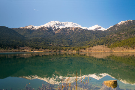 Lake Doxa in Greece. A beautiful touristic destination.の写真素材