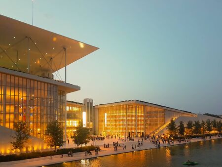 Athens, Greece 9 September 2017. People from all around the world visiting Stavros Niarchos modern...