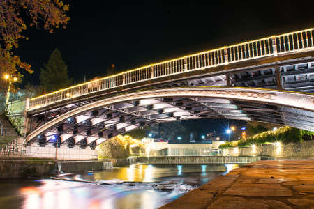 Trikala, Greece 27 December 2019. Trikala bridge in Greece with Lithaios river underneath.のeditorial素材