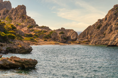 Sterna beach at Loutraki in Greece.の写真素材