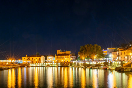 Nightlife of Nafpaktos in Greece.の写真素材