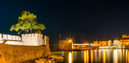 Panorama of Nafpaktos famous touristic port.の写真素材