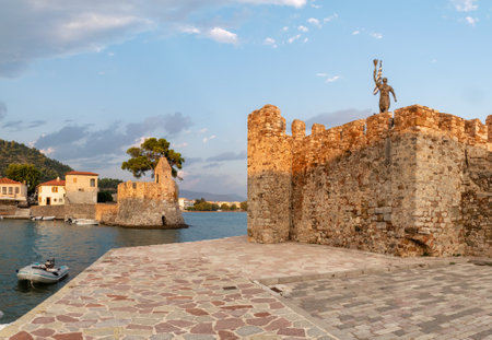 Nafpaktos port in Greece. A famous touristic destination.の写真素材
