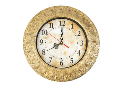 The old clock. On a white background.