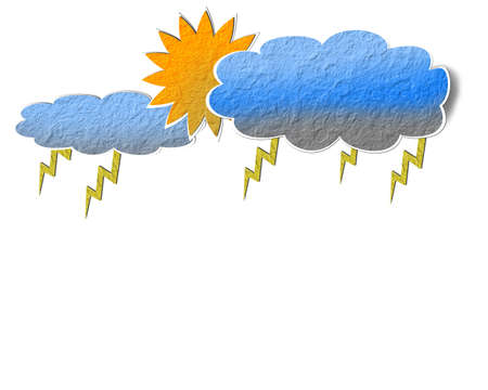 Paper rain cloud lightning.