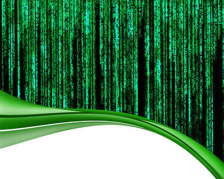 Background green lettering.