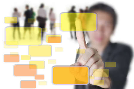 hand pushing on a touch の写真素材