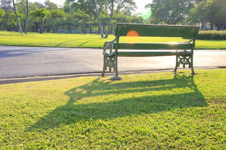 Wet bench in the park の写真素材