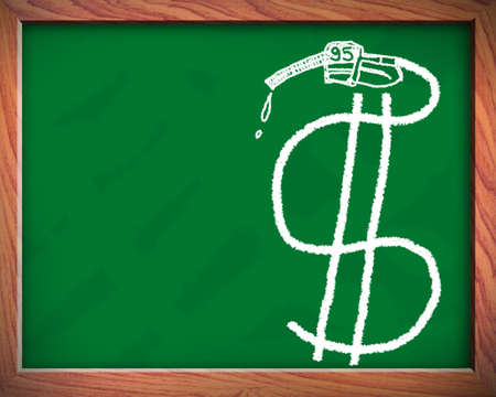 Blackboard 95 oil, currencies の写真素材