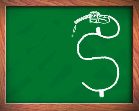 Blackboard 95 oil, currencies の写真素材