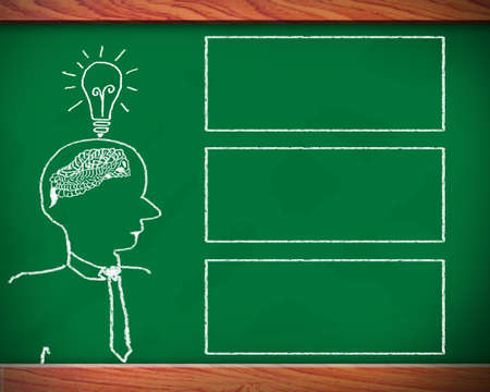 Concept of six ability in human brain  Graph with colorful chart on blackboard 