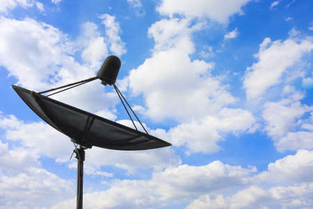 satellite dish with blue sky 