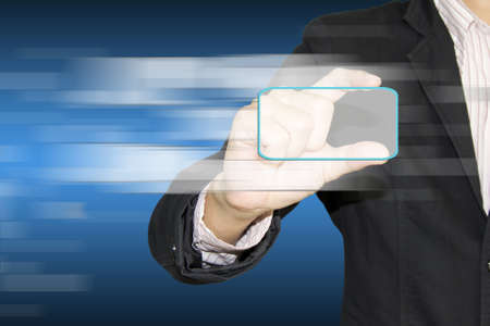 modern touch screen buttons with a blue technology の写真素材