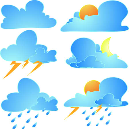 Cloudy weather vector のイラスト素材