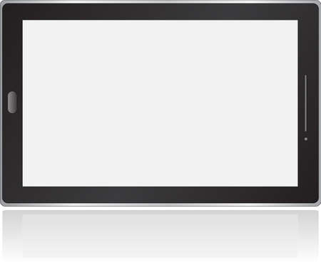 Black generic tablet pc on white background, 3d render  のイラスト素材