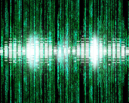 Binary code, data steam, technology Music background