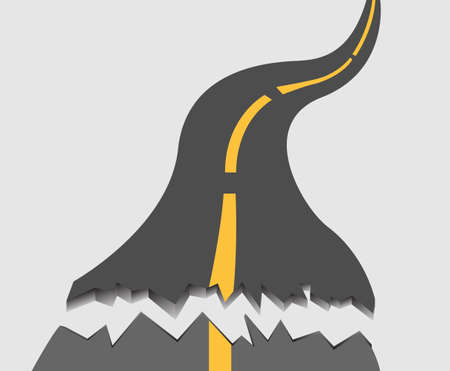 Road erosion damage alarming vectorのイラスト素材