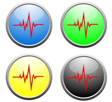 Shiny EKG buttons vector のイラスト素材