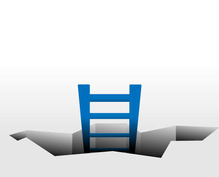 illustration of the stairs coming out of cracks in the ground のイラスト素材