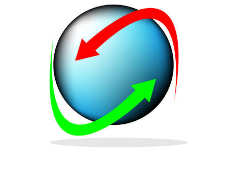 Abstract design, blue sphere and arrow のイラスト素材