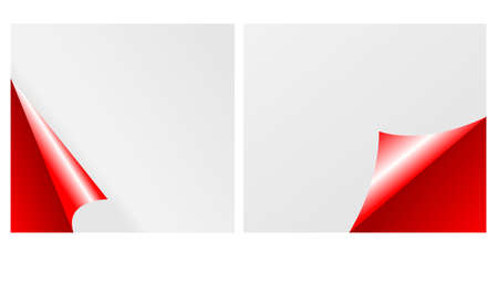 Set of four color curled corners of pages のイラスト素材