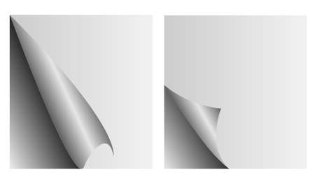 Set of four color curled corners of pages のイラスト素材