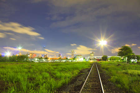 Amazing night city view tracks の写真素材