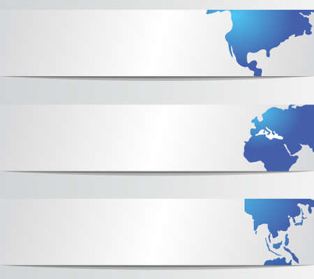 world map banner のイラスト素材