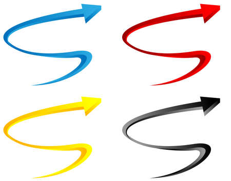 illustration of set of colorful arrow on white backgroundのイラスト素材