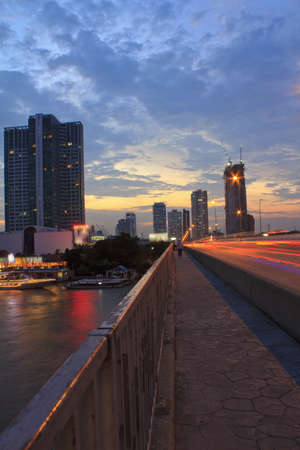 Building a car ran Sun evening light,.のeditorial素材